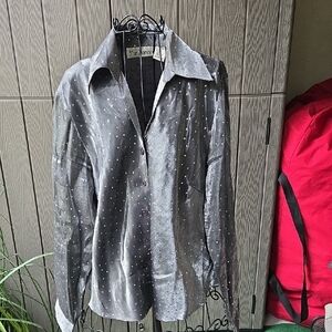 Sheer Gray Button-Up Shirt